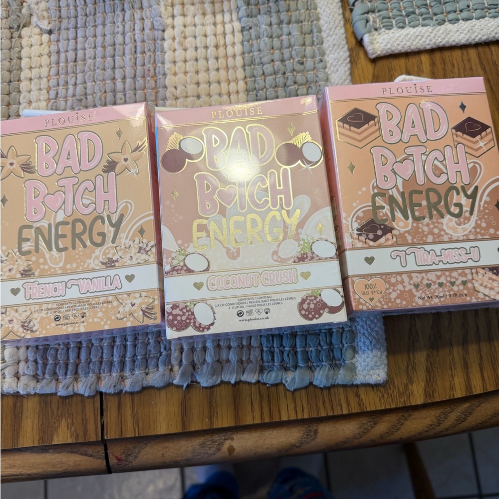 P.Louise Bad B*tch Energy Lip Balm Set - French Vanilla, Coconut Crush, Tiramisu